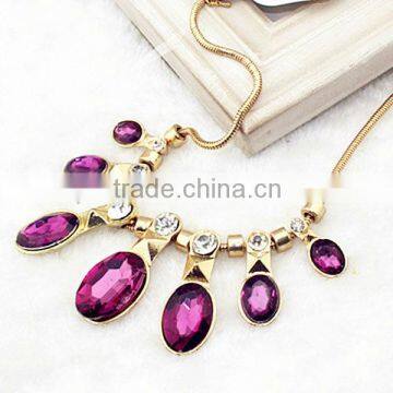 Purple Chain crystal necklace Amethyst necklace