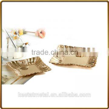 Antique and Silver Metal Serving Tray for Home Decoration and Wedding for Food