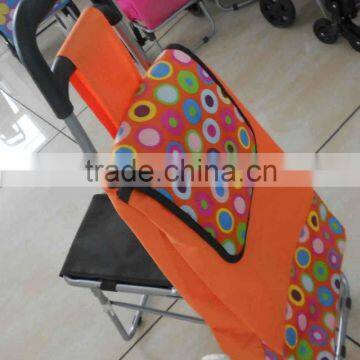 Portable Supermarket Shopping Cart, Portable Folding Shopping Trolley With Chair, Rolling Folding Shopping Cart With Seat photo-4