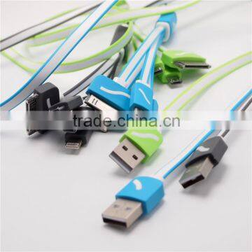 Factory Price 4 in 1 Multi-Function 8Pin V8 Pure Copper USB Data Transfer+Charge Cable For Mobile Phone