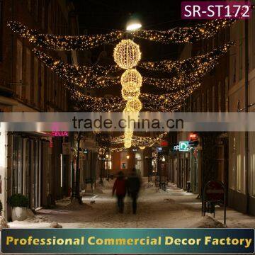 Customize commercial LED lighted ball decoration for main Street decoration thanksgiving day