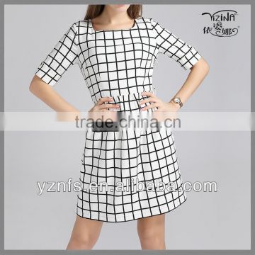 England Black and white plaid dress