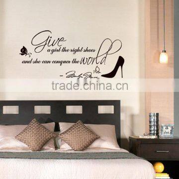 Bed room lovely wall word stickers