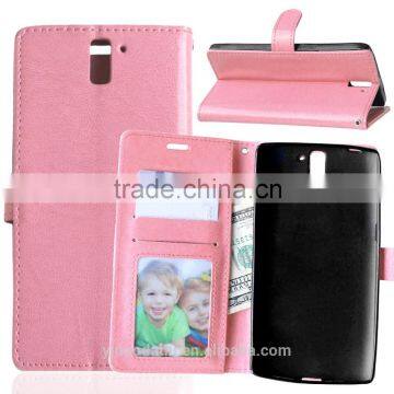 Cell Phone PU Leather Flip Card-slot Case for OnePlus 1 photo-6