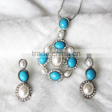 2014 newest pearl rhinestone costume jewelry set