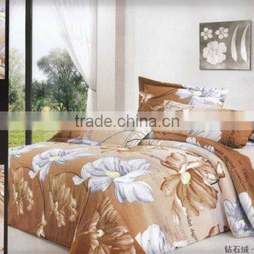 100% polyester bedsheet set/flower printed/70gsm bedding set/pigment print/many designs/nantong factory