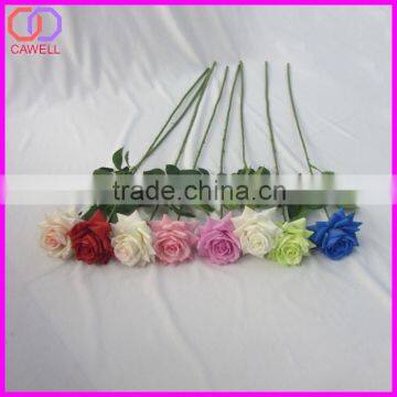 natural touch artificial single long stem blue flower rose for sale