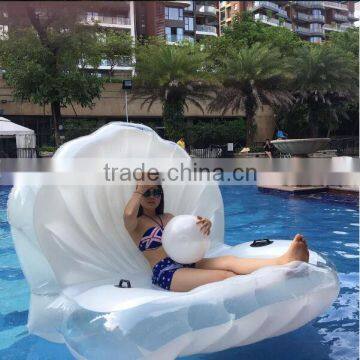 Wholesale water giant pool float shell float inflatable conch with pearl