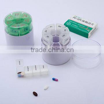 Plastic Cylindrical separable Weekly Pill Box
