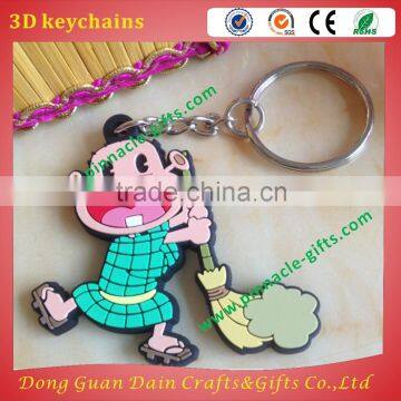 USA wholesales designs 3D cartoons ruber pvc keychains