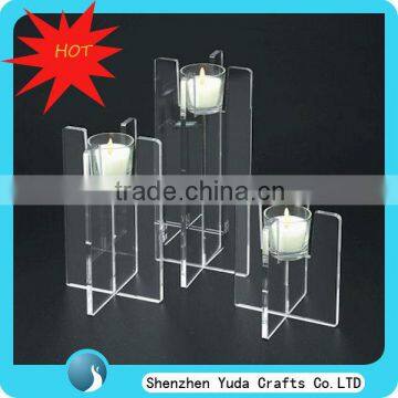 Acrylic Candle Holders Set of 3, Clear Tall Candle Display Rack, Wholesale Glass Tealight Holder