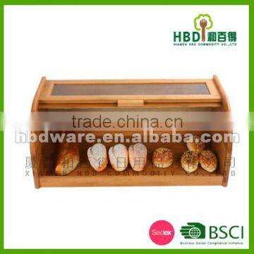 High Quality Bamboo Wood Bread Box, Bread Bin Wholesale