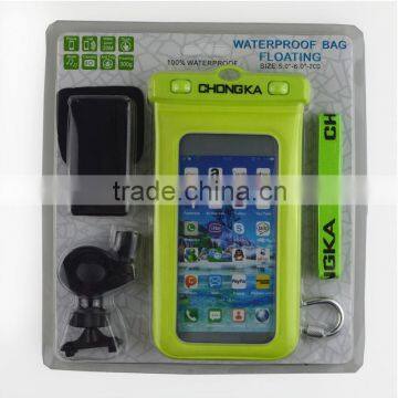 Mobile Phone Waterproof Bag With Bike Mount And Earphone