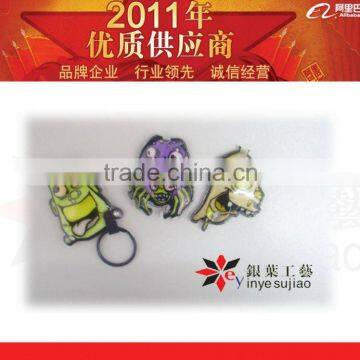 2011 cartoon special design PVC keyring with light