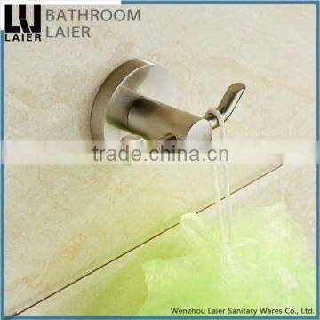 Simple Printing Lines Zinc Alloy Brush Nicked Bathroom Sanitary Items Wall Mounted Double Robe Hook