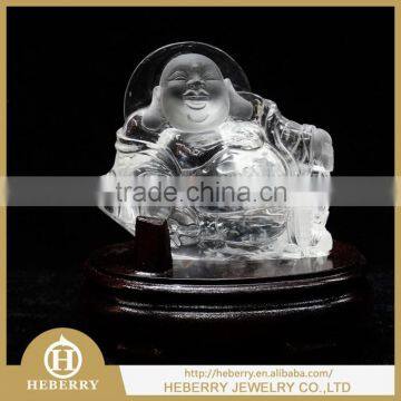 hand made clear quartz crystal buddha sculpture good for home decoration or collection