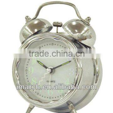 silvery-4 twin bell clock,table clock