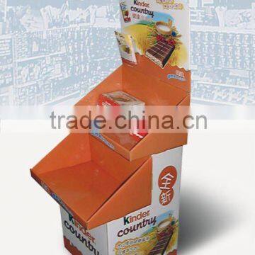 2 tier foldable cardboard floor display for box