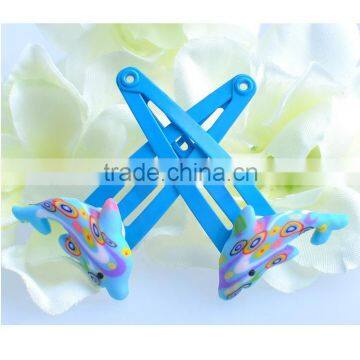 Blue dolphin girls hair pin for party school kids hair clips