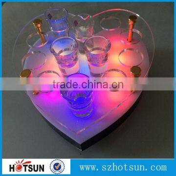 LED heart shape shelf for wine glass