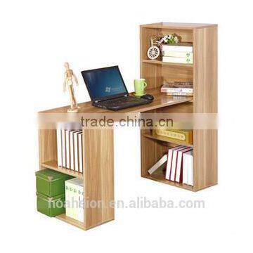 DIY simple wooden horse like computer desk with book shelf