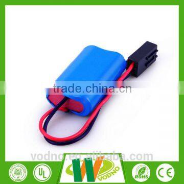 Factory direct sale 7.4V Li-ion battery pack 18650 2200mAh with PCM