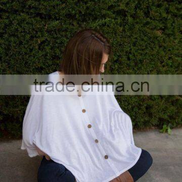 Custom Organic Cotton Pure White Italy Fashion Baby Car Seat Cover Breastfeeding Canopy photo-3