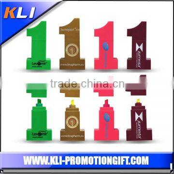 customized mini number 1 shaped highlighter pen