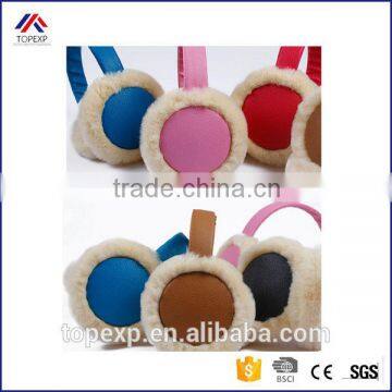 Fur PU Warm Solid Color Earmuffs