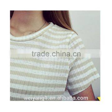 New Fashion Puffy Gray Striped Women One-piece Dress With Flouncing Hem