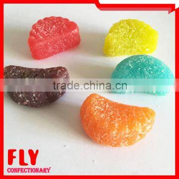 Colorful Fruit Orange Slice sugar coated soft candy