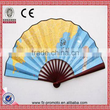 Hot Popular Gift Custom Printed Bamboo Hold Fan for Wedding