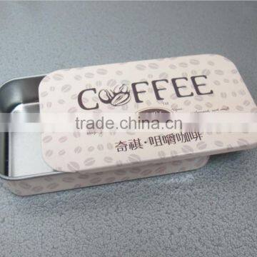 Rectangular Shape High Quality and Fashionable Slid Cover Coffee Packaging Box Coofee Can Coffee Tin Cans