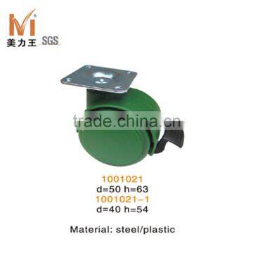 green color steel and plastic office caster wheel with brake for office chairs