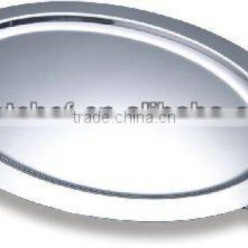 18-10 stainless steel Oval mirror tray with handle