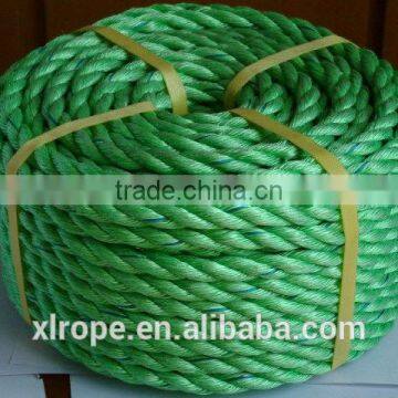 Multi color 3 strand stable polypropylene line