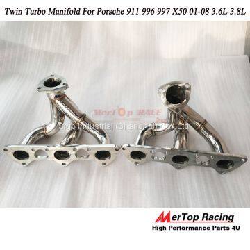 MerTop Race Twin Turbo Manifold For Po** 911 996 997 X50 01-08 3.6L 3.8L photo-5