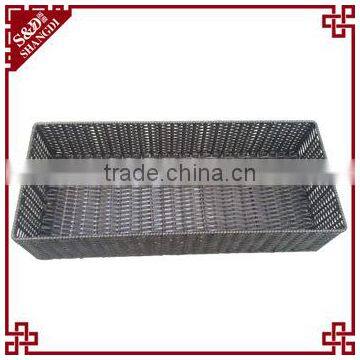 Hand Woven Plastic Rattan Shoes Basket for Hotel and Home Shoes Storage photo-2