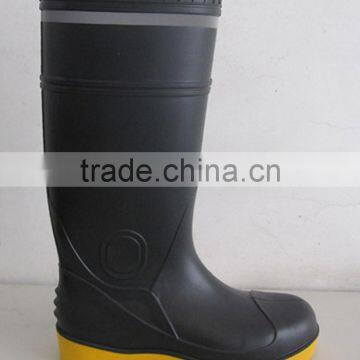 Steel Toe and Steel Plate Protetive Construction Rain Boots With Reflective Strip photo-2