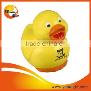 Printed pu stress yellow duck for promotion