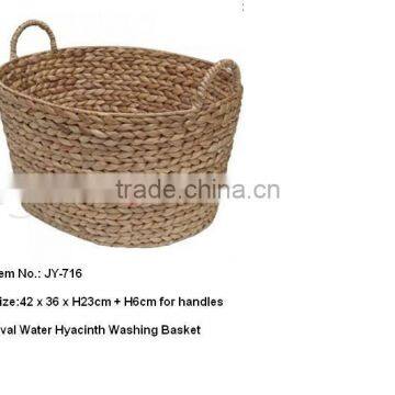 Oval water hyacinth laundry basket wholesale