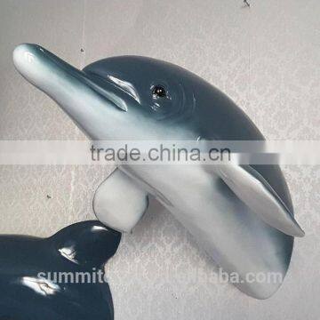 Resin 3D Dolphin Sculpure Wall Mount Decor photo-3