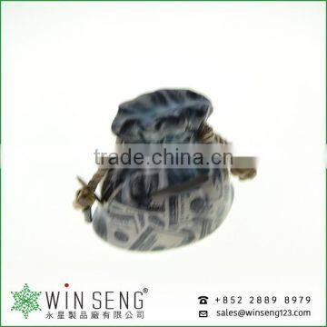 Promotional Gift Money Pattern With Bag Shape Ceramic Saving Bank photo-3