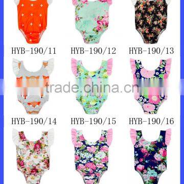New Design Infant Baby Backless Sunsuit Jumpsuit Flutter Sleeve Floral Romper photo-6