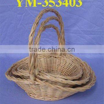 Large handmade full steamed willow packing basket