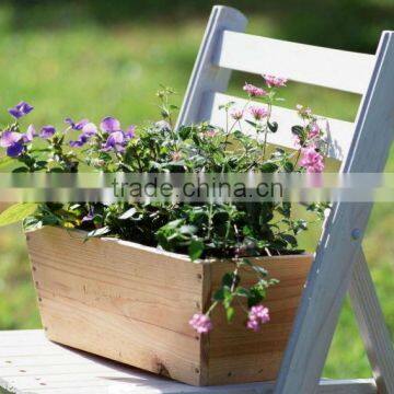 wooden flower pot for garden decoration