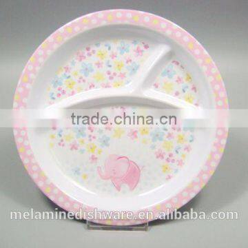 High quality modern design melamine kids dinner plate/sectional children plate