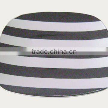 Striped oblong Melamine Plate