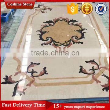 Lobby flower waterjet marble tiles design floor pattern