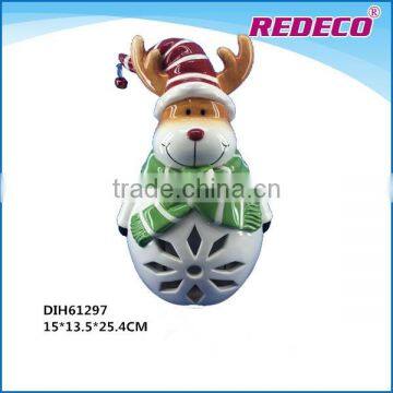 2017 cheap ceremic chirstmas ornament with led light for sale